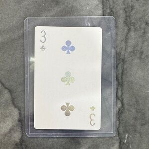Three of Clubs DIOR Playing Card in Protective Sleeve